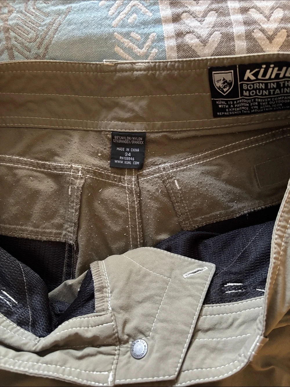 KUHL Men's Olive Hybrid Hiking Shorts